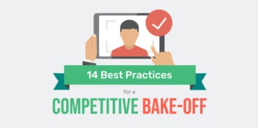 image showing a computer screen with checkmark and title: 14 Best Practices for a Competitive Bake-Off