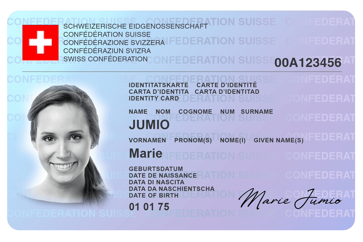 ID Card Switzerland. Swiss ID Card.