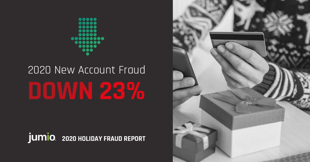 2020 New Account Fraud Down 23% Jumio LOGO 2020 Holiday Fraud Report