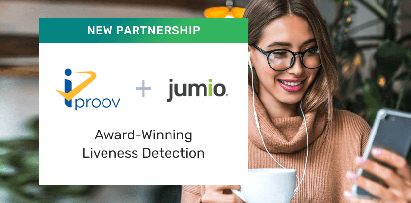 NEW PARTNERSHIP iProov logo https://www.iproov.com/ Jumio LOGO Award-Winning Liveness Detection