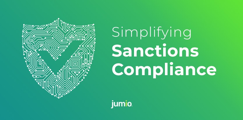 image of shield with a check mark in the middle. Text for image: Simplifying Sanctions Compliance.
