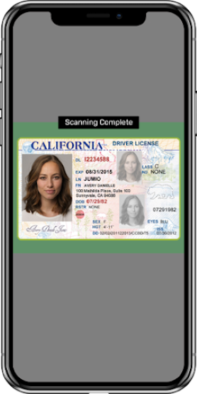 image of phone screen showing California ID.