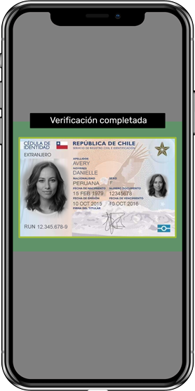 chilean drivers license being scanned on mobile device