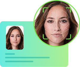 graphics represent face capture and id card