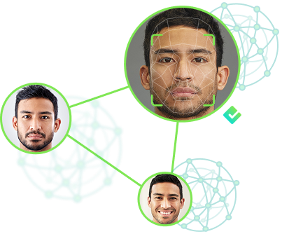 image of three profiles with the same male profile with different hair cuts/styles. All connecting to the same person.
