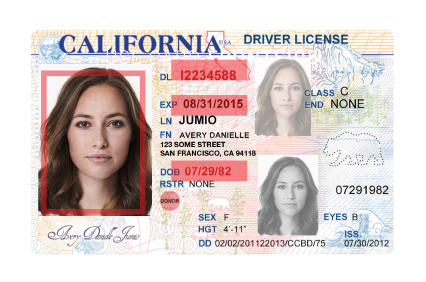 image of CA ID showing red marks on suspicious identity