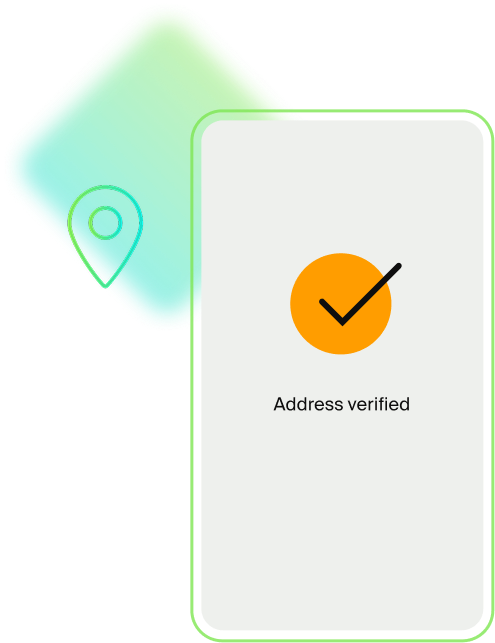 image showing phone screen reading "address verified"