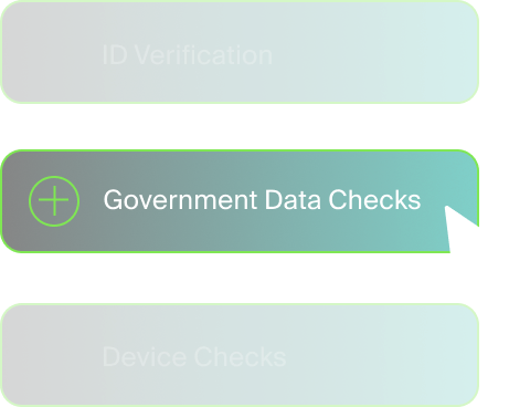 drag and drop function representing gov. database chec