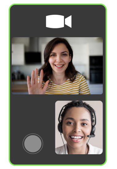 image showing assisted mode with face to face video camera.