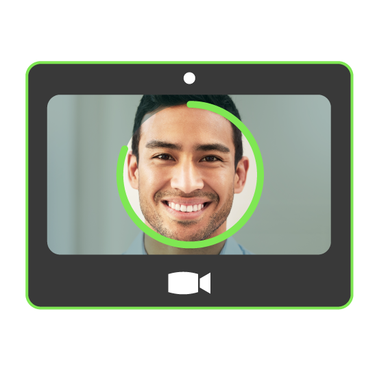 image of video screen capturing selfie.