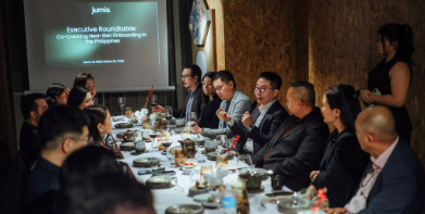 group of people around a table.