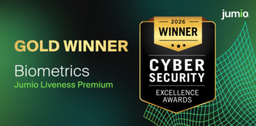Gold Winner: Biometrics: Jumio Liveness Premium. Cyber Security logo 2026 winner Excellence Awards