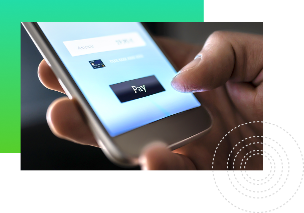 image of phone with pay button