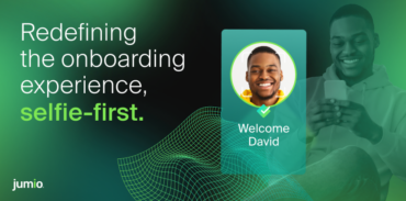 Redefining the onboarding experience, selfie-first. Welcome David login screen being shown.