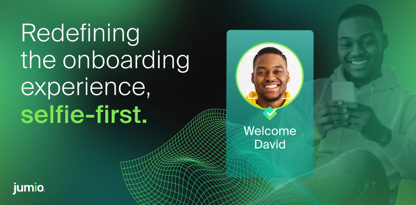 Redefining the onboarding experience, selfie-first. Welcome David login screen being shown.